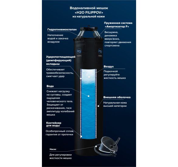 Водоналивной боксерский мешок H2O FILIPPOV кожа