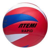 Мяч волейбольный Atemi RAPID (N), синтетическая кожа PU Soft, синий/бел/красн, 12 п, окруж 65-67