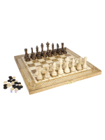 Шахматы + Шашки + Нарды 3 в 1 "Амбассадор 4", 40 см, ясень, Partida