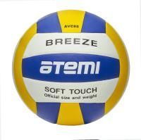 Мяч волейбольный Atemi BREEZE, синтетическая кожа Microfiber,син.-жёлт.-бел,18 п,клееный,окруж 65-67