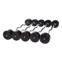 Набор изогнутых обрезиненных штанг (шаг 5 кг, 5 шт) PROFI-FIT 35-55 кг