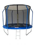Батут SportElite PLAY фиберглас с принтом защитной сеткой внутрь с лестницей 12FT