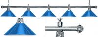 Лампа на пять плафонов «Blue Light» (серебристая штанга, синий плафон D35см)