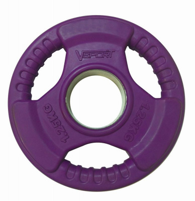 Диск V-Sport 1.25 кг. "олимпийский" цветной с ручкой