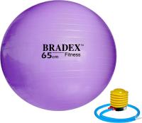 Мяч для фитнеса «ФИТБОЛ-65» Bradex SF 0718 с насосом, фиолетовый