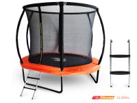 Батут StartLine Fitness 8 футов Global с внутренней сеткой и лестницей