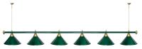 Лампа "STARTBILLIARDS" 6 пл.(плафоны зеленые, штанга зеленая)