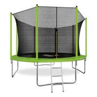 Батут ARLAND 12FT с внутренней сеткой и лестницей (Light green)