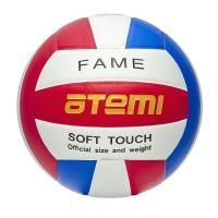 Мяч волейбольный Atemi FAME, синтетическая кожа PU Soft, красн/бел/син, 18 п, клееный, окруж 65-67
