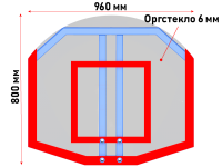 Щит стритбольный из оргстекла толщиной 6 мм 960х800 мм