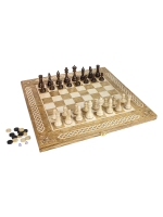 Шахматы + Шашки + Нарды 3 в 1 "Амбассадор 2", 50 см, ясень, Partida