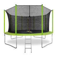 Батут ARLAND 14FT с внутренней сеткой и лестницей (Light green)