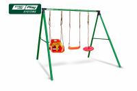 Качели SLP SYSTEMS 3 секции + качеля диск красная + лодочка красная + качеля с фиксацией желтое