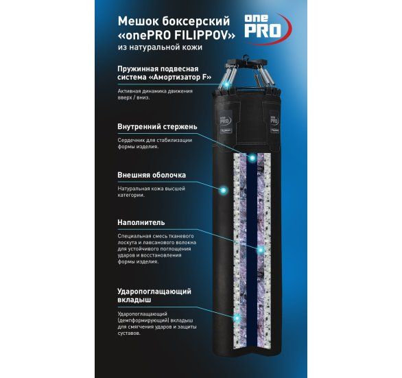 Боксёрский мешок FILIPPOV Ø40 кожа