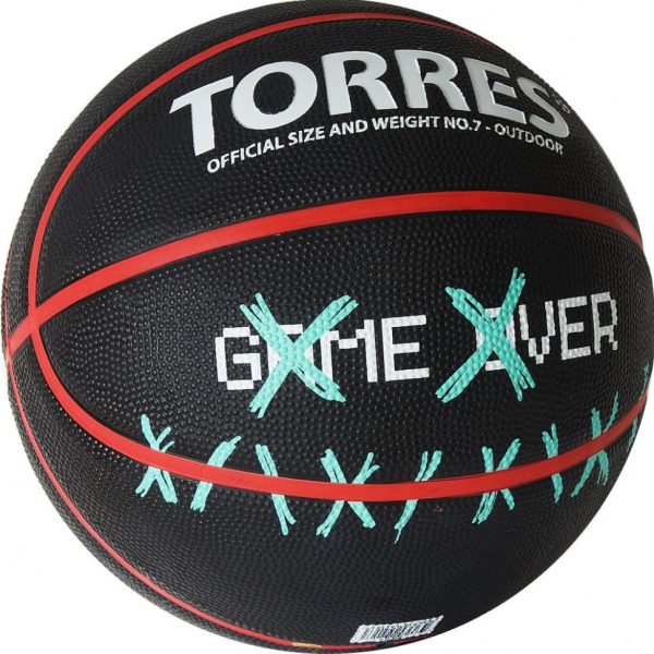 Мяч баскетбольный TORRES GAME OVER, р.7 B02217