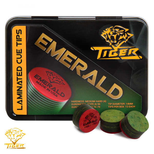 Наклейка для кия Tiger Emerald ø14мм Medium/Hard 1шт.