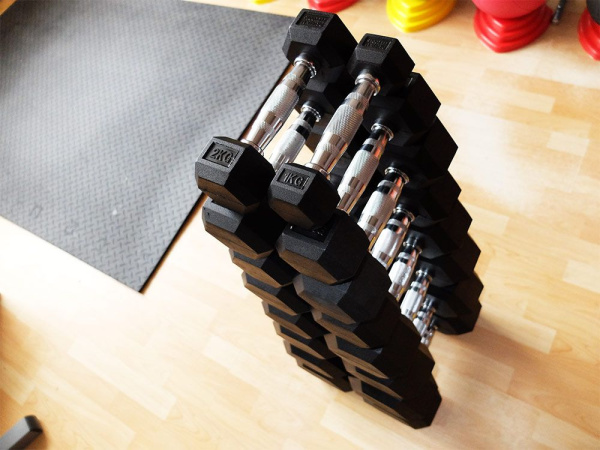 Набор гексагональных гантелей Original FitTools 16 пар от 1 до 25 кг