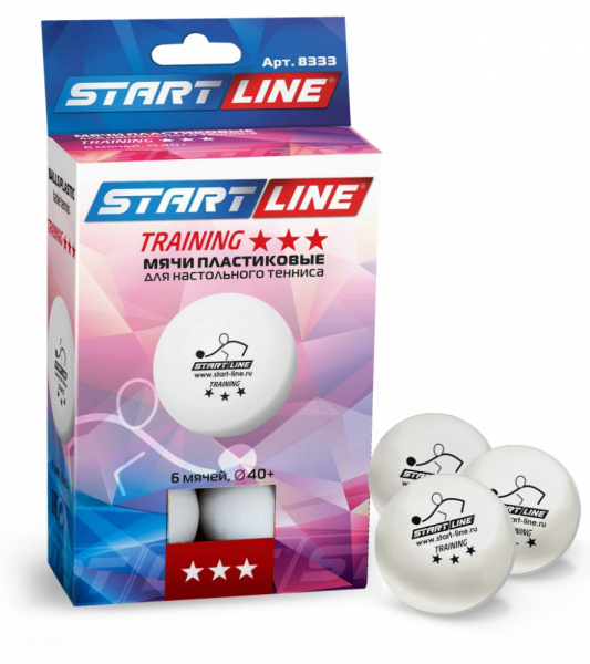 Мячи StartLine Training 3* New (6 шт, бел.)