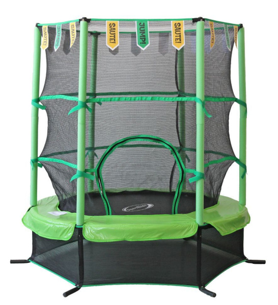 Батут SportElite с защитной сеткой внутрь салатовый 4,5FT