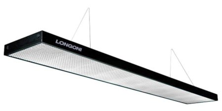 Лампа плоская люминесцентная «Longoni Compact» (черная, серебристый отражатель, 205х31х6см)