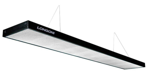 Лампа плоская люминесцентная «Longoni Compact» (черная, серебристый отражатель, 205х31х6см)