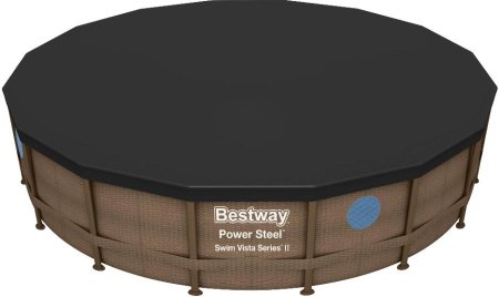 Каркасный бассейн Bestway Power Steel Swim Vista 56725 (488x122, с фильтр-насосом и лестницей)