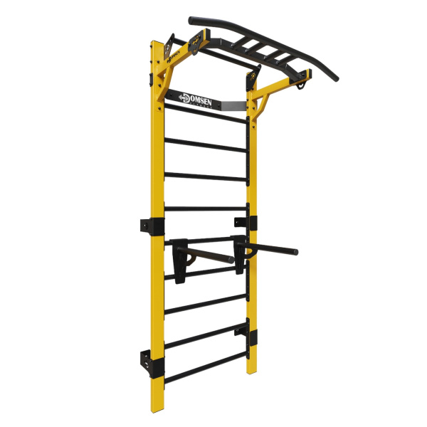 Профессиональная шведская стенка с брусьями и турником Domsen Fitness Ds46 YELLOW