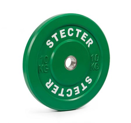 Каучуковый тренировочный диск STECTER 10 кг (зеленый)