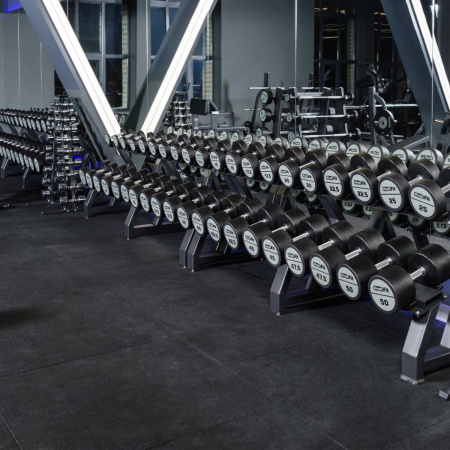 Гантельный ряд полиуретановый (шаг 2,5 кг, 5 пар) PROFI-FIT 40-50 кг