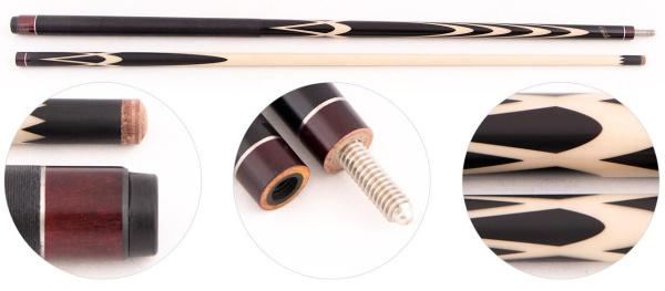 Кий для русского бильярда 2-pc «Cuetec Rus Pro  RP8-6» (черный)