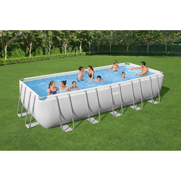 Каркасный бассейн Bestway Power Steel 5612B (640x274x132см, с фильтр-насосом, лестницей и тентом)