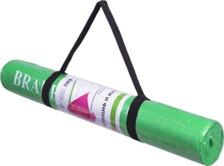 Коврик для йоги и фитнеса Bradex SF 0694, 183*61*0,4 см, зеленый с переноской