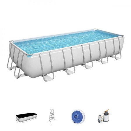 Каркасный бассейн Bestway Power Steel 5612B (640x274x132см, с фильтр-насосом, лестницей и тентом)