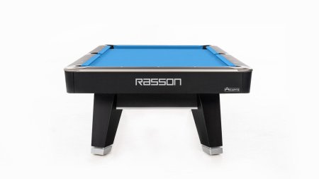 Бильярдный стол для пула "Rasson Acurra" 9 футов (черный, сланец 25 мм) в комплекте с плитой, аксессуары и сукно