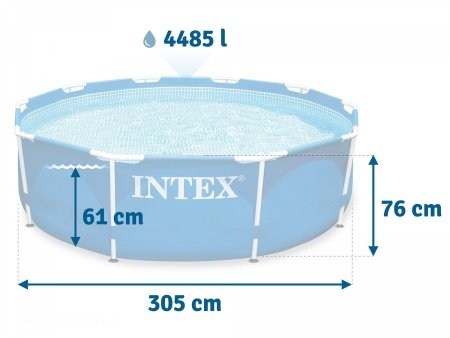 Каркасный бассейн Intex Metak Frame Beachside 28206 (305х76)