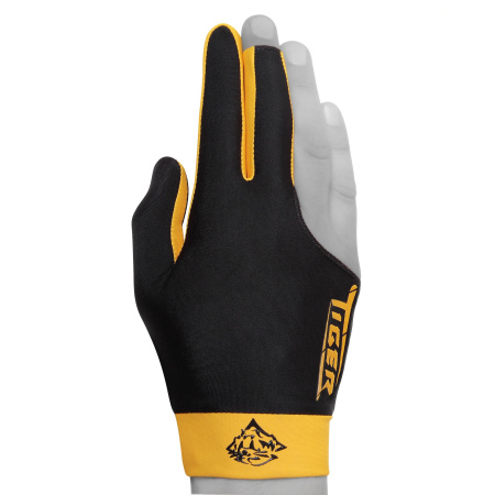 Перчатка Tiger Professional Billiard Glove черная/желтая правая XL