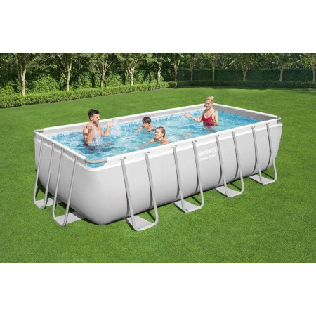 Каркасный бассейн Bestway Power Steel 56670 (488x244x122см, с фильтр-насосом, лестницей и тентом)
