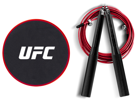 Набор для тренировки ног UFC (Скоростная скакалка и слайдеры)