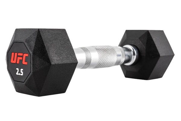Комплект обрезиненных октагональных гантелей 5 пар от 10 до 20кг UFC Octagon Dumbbell