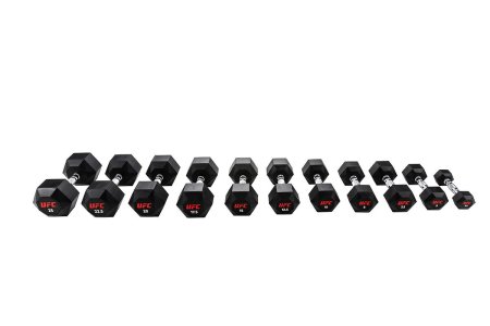 Комплект обрезиненных октагональных гантелей 5 пар от 10 до 20кг UFC Octagon Dumbbell
