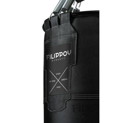 Боксёрский мешок FILIPPOV Ø40 кожа (Черный) -  110см/40см/43-45кг