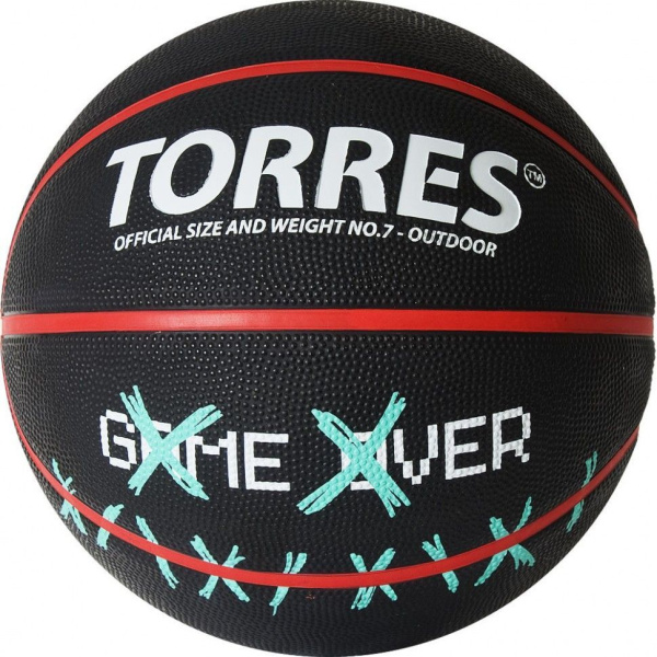 Мяч баскетбольный TORRES GAME OVER, р.7 B02217