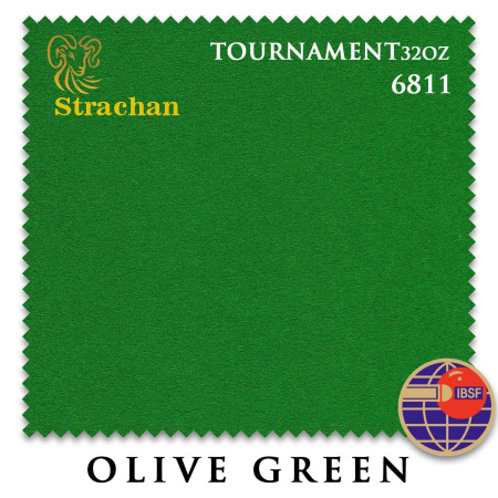Сукно Strachan Snooker 6811 Tournament 32oz 193см Olive Green