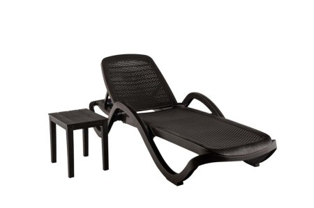 Шезлонг Ellastik Plast Capri Плетеный 195x73x41 (шоколадный)