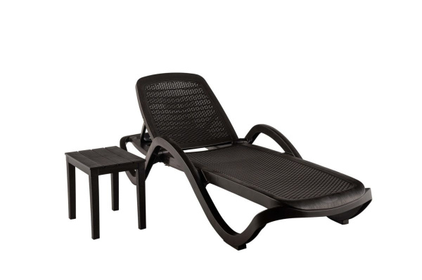 Шезлонг Ellastik Plast Capri Плетеный 195x73x41 (шоколадный)