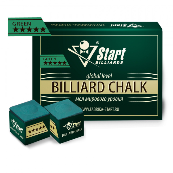 Мел Startbilliards 5 звезд зеленый (12шт)