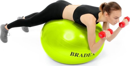 Мяч для фитнеса «ФИТБОЛ-65» Bradex SF 0720 с насосом, салатовый