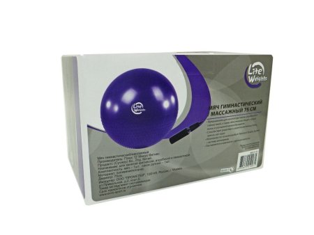 Мяч гимнастический + массажный BB010-30 (75см, с насосом, фиолетовый)
