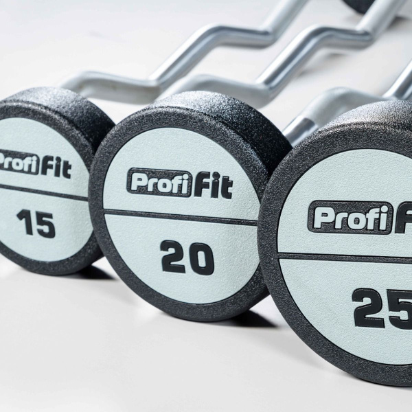 Набор изогнутых полиуретановых штанг (шаг 5 кг, 5 шт) PROFI-FIT 10-30 кг