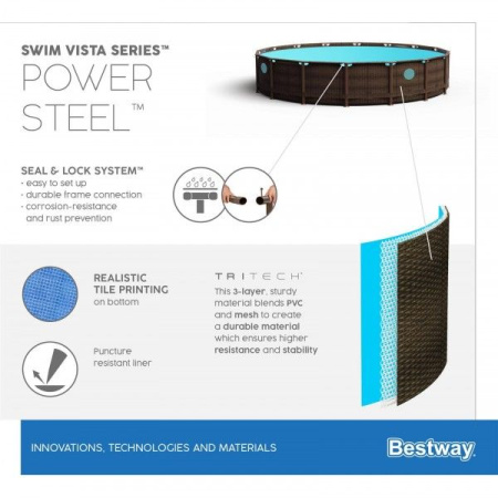 Каркасный бассейн Bestway Swim Vista 56946 (488x305x107)